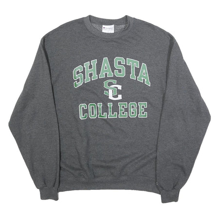 CHAMPION Mens Grey Shasta College Crew Neck L Cotton Blend Sweatshirt