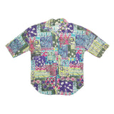 CALIFORNIA CONNECTION Womens Printed Button Shirt Short Sleeve Collar L Summer