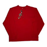 Mickey Mouse Characters Mickey Inc Long Sleeve T-Shirt - XL Red Cotton