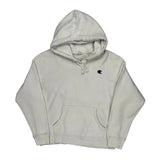 Vintage Reverse Weave Champion Hoodie - Large Cream Cotton
