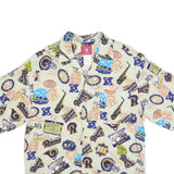 NFL Mens Cream St Louis Rams Rayon Shirt M Vintage Football Logos
