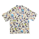 NFL Mens Cream St Louis Rams Rayon Shirt M Vintage Football Logos