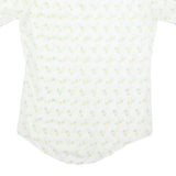 Mens White & Yellow Abstract Print Short Sleeve Cotton Blend Shirt M Casual