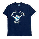 Hang Loose Maui Hanes Single Stitch T-Shirt - Medium Blue Cotton