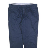 TOMMY HILFIGER Mens Cotton Blend Navy Blue Regular Straight Trousers W36 L30