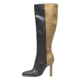 ASOS Womens High Knee Boots Leather Black & Brown UK 5 Stylish Elegant