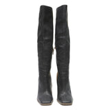 ASOS Womens High Knee Boots Leather Black & Brown UK 5 Stylish Elegant