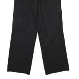 DICKIES Mens Cotton Blend Black Regular Straight Trousers W33 L30 Zip Closure