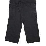 DICKIES Mens Cotton Blend Black Regular Straight Trousers W33 L30 Zip Closure
