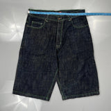 Risk Jean Contrast Stitch Denim Shorts - 36W 11L Green Cotton