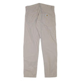 CARHARTT Mens Regular Fit Beige Cotton Blend Zip Trousers W33 L31 Workwear