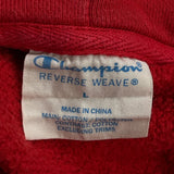 Reverse Weave Champion Hoodie - Large Red Cotton Blend
