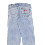 DICKIES Mens Blue Regular Straight Denim Light W33 L30 Cotton Blend Zip Jeans