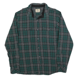 WIND RIVER Mens Green & Black Check Shirt XL Cotton Blend Casual Long Sleeve