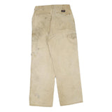 DICKIES Mens Cotton Blend Beige Regular Straight Trousers W30 L30 Workwear Zip