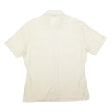 VELLION Mens Cream Plain Shirt L Button Pocket Casual Polyester Blend