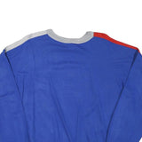 Womens Blue & Red Sweatshirt Round Neck L Colourblock Polyester Blend Casual