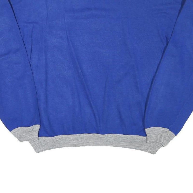 Womens Blue & Red Sweatshirt Round Neck L Colourblock Polyester Blend Casual