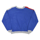 Womens Blue & Red Sweatshirt Round Neck L Colourblock Polyester Blend Casual
