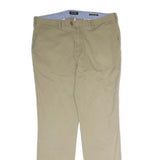 NAUTICA Womens Cotton Blend Beige Regular Fit Straight Leg Trousers W36 L32