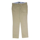 NAUTICA Womens Cotton Blend Beige Regular Fit Straight Leg Trousers W36 L32