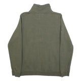 NIKE Womens Green 1/4 Zip S Sweatshirt Cotton Blend Casual Pullover