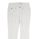 JECKERSON Mens White Cotton Woven Regular Fit Straight Trousers W30 L28 Zip