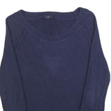 TOMMY HILFIGER Womens Navy Plain Cotton Pullover Crew Neck Jumper S Casual