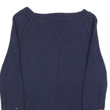 TOMMY HILFIGER Womens Navy Plain Cotton Pullover Crew Neck Jumper S Casual