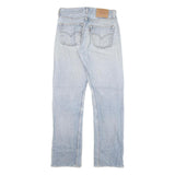 LEVI'S 501 Mens Jeans Blue Regular Straight Denim Light W27 L29 Button Closure