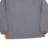 STARTER Mens Grey & Orange V-Neck Sweatshirt L Lightweight Polyester Blend