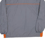STARTER Mens Grey & Orange V-Neck Sweatshirt L Lightweight Polyester Blend