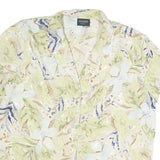 CANDA Womens Green & Blue Printed Shirt Short Sleeve Collared XL Casual Summer