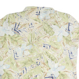 CANDA Womens Green & Blue Printed Shirt Short Sleeve Collared XL Casual Summer