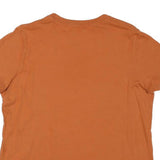 NIKE Womens Orange Cotton Blend T-Shirt L Short Sleeve Crew Neck Logo Print