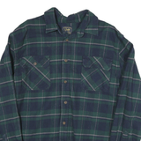 JACHS Mens Blue & Green Check Shirt 2XL Cotton Blend Casual Long Sleeve