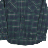 JACHS Mens Blue & Green Check Shirt 2XL Cotton Blend Casual Long Sleeve
