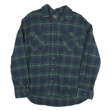 JACHS Mens Blue & Green Check Shirt 2XL Cotton Blend Casual Long Sleeve