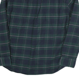 JACHS Mens Blue & Green Check Shirt 2XL Cotton Blend Casual Long Sleeve