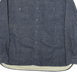 FREEDOM FOUNDRY Mens Blue Speckled Cotton Blend Shirt L Long Sleeve Button