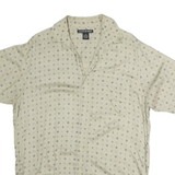JOHN HENRY Mens Beige Pattern Shirt M Cotton Short Sleeve Casual Summer