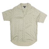 JOHN HENRY Mens Beige Pattern Shirt M Cotton Short Sleeve Casual Summer