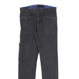 LEVI'S 502 Boys Jeans Black Slim Skinny Denim Medium W28 L30 Zip Cotton Blend