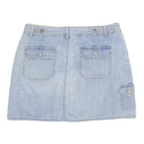 GLORIA VANDERBILT Womens Blue Denim Mini Skirt Cotton Blend Cargo XL Button