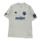 Adidas Football Shirt - Medium White Polyester