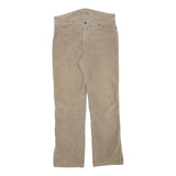 WRANGLER Mens Beige Cotton Blend Regular Straight Trousers W32 L28 Casual