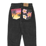 LEVI'S Womens Black Relaxed Straight Denim Light W27 L26 Painted Pocket Jeans