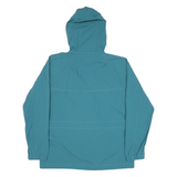 ASICS Womens Blue & White Hooded Nylon Jacket M Zip Lightweight Sportswear