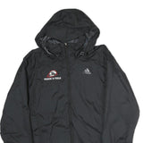 ADIDAS Mens Black Track & Field Jacket S Polyester Zip Hooded Plain Sportswear