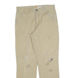CARHARTT Mens Cotton Blend Beige Relaxed Fit Straight Trousers W33 L34 Workwear